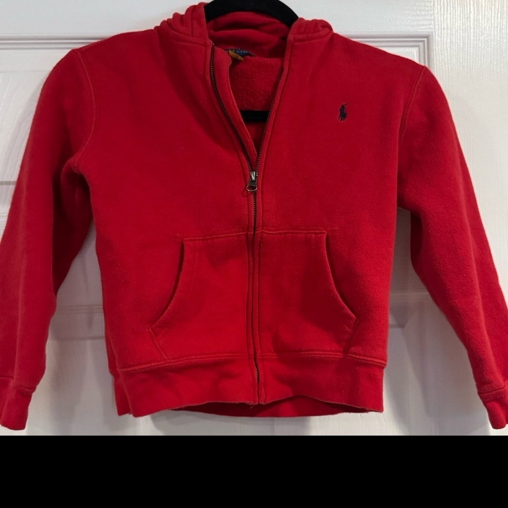Polo by Ralph Lauren Red Zip-Up Hoodie Sweatshirt